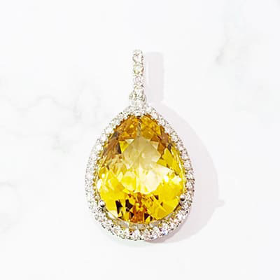Citrine pen top 4.40ct K18WG