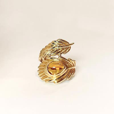 citrine ring K18YG