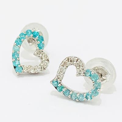 Paraiba tourmaline earrings K18WG !