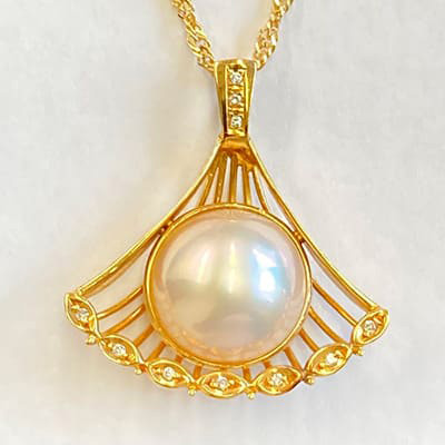  pearl necklace K18YG