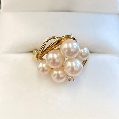 Pearl ring K18YG