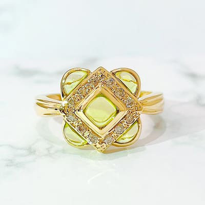 Peridot ring K18YG