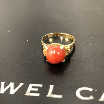 red coral ring K18YG