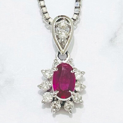 Ruby necklace 0.26ct Pt900