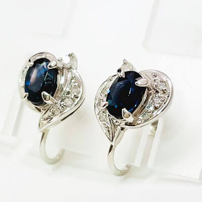 Sapphire earrings 0.62ct/0.54ct Pt850