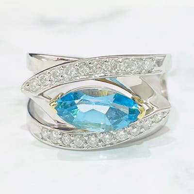 topaz ring Pt900