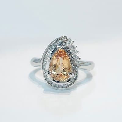 Imperial Topaz Ring 1.73ct Pt900