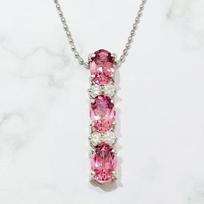 Pink tourmaline necklace 1.20ct K18WG