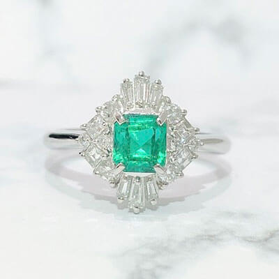Emerald Ring 0.58ct Pt900