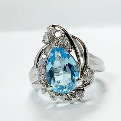 topaz ring 3.28ct Pt900